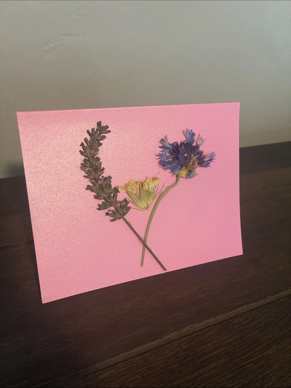 Handmade Pressed Flowers on Blank Card